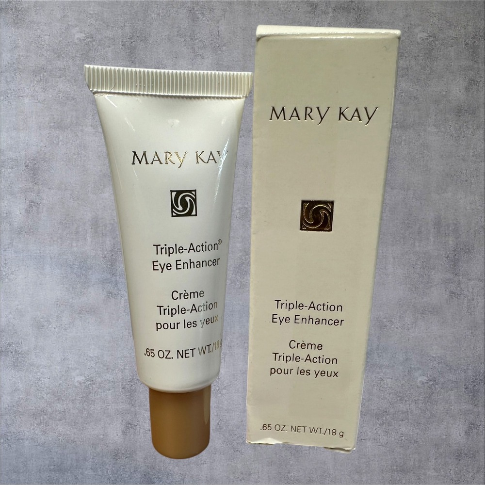 Mary Kay Triple-Action Eye Enhancer 0764 .65 oz‎ Gold Cap New Box AHA Primer